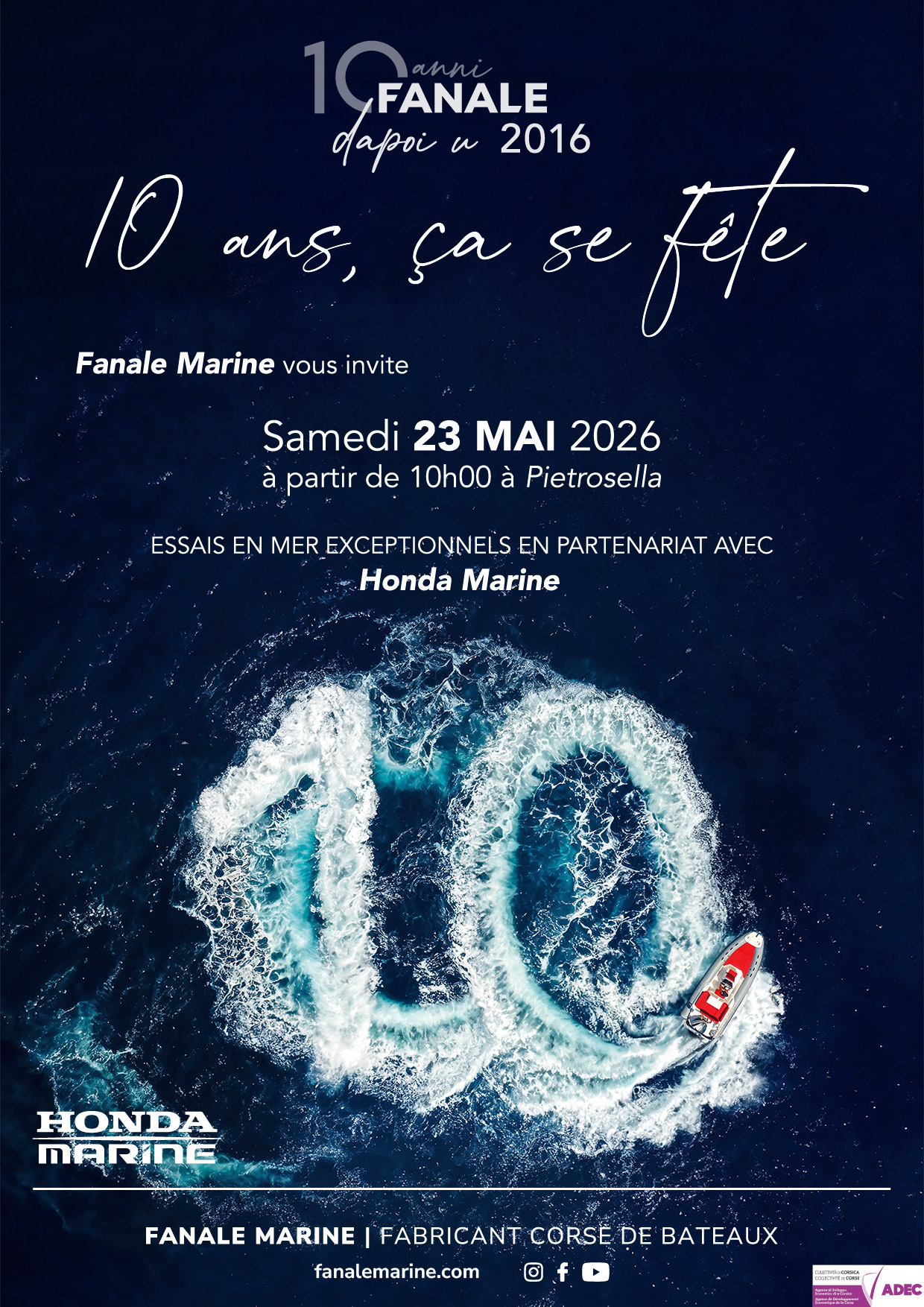 Fanale célèbre ses 10 ans en partenariat avec Honda Marine